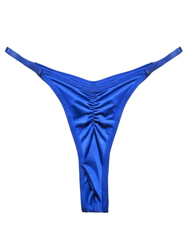 Tanga franzida com fenda alta masculina, roupa íntima masculina casual e sedosa, ultra sexy e respirável, 1 peça