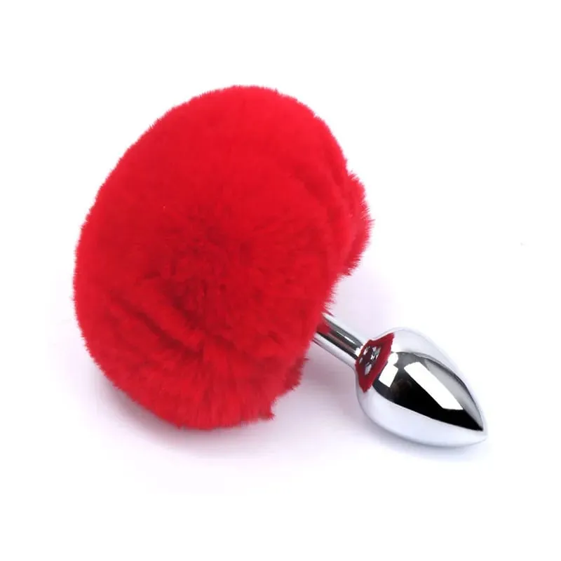 Plush Rabbit Tail Fox Tail Anal Plug Metal Butt Plug Prostate Massager BDSM Cosplay Erotic Sex Toy for Women Adults Sex Toy Gift
