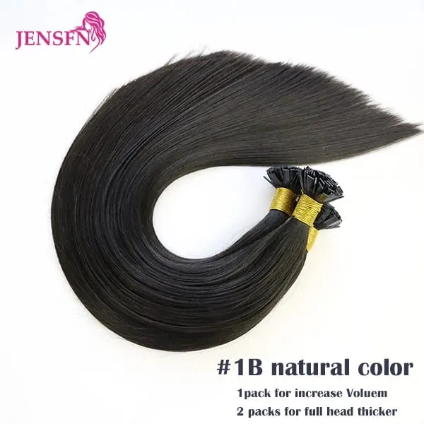 Straight Flat Tip Human Hair Extensions 16"-26" Inch 1g/Strand 100% Hair Extensions Keratin Capsule Fusion Hair For Women