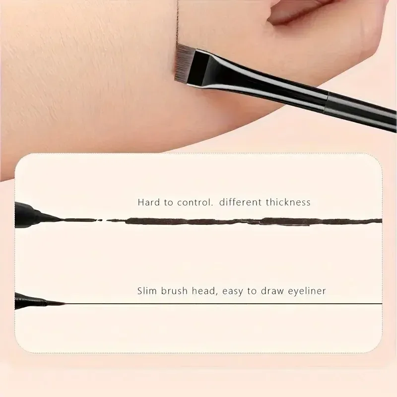 3/6/9/12Pcs Angled Eyeliner Brush Micro-Fine Tip for Brows & Cut Crease Vegan Professional Makeup Brushes