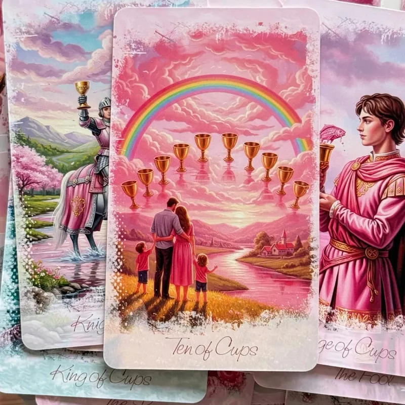 Romantic Tarot Cards in Metal Box With Paper Guidebook 12*7cm Rose Series Divine Guidance Board Games — image 3