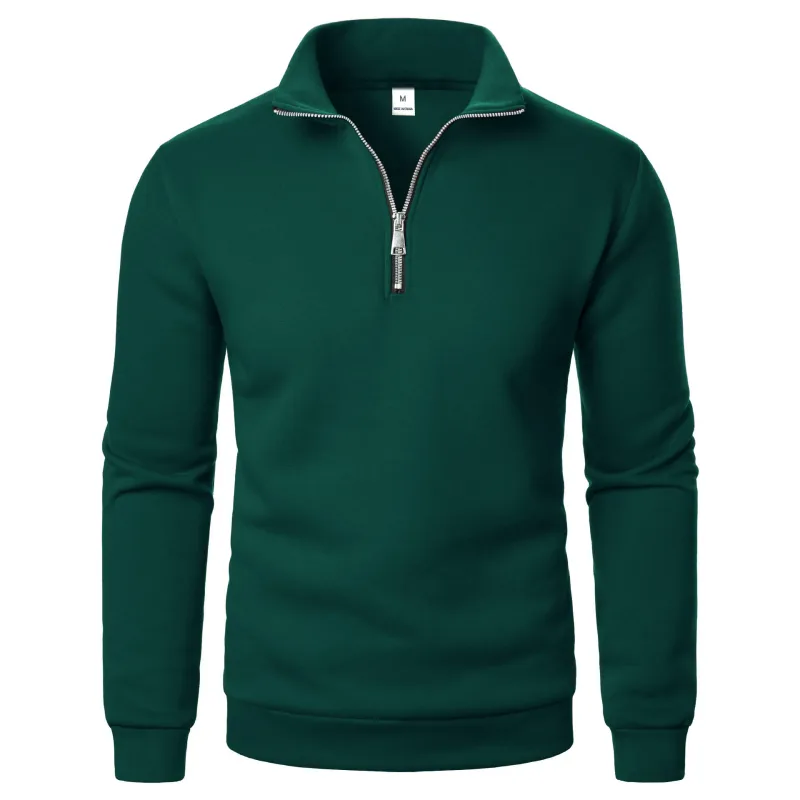 Spring Autumn new Casual Half Zipper stand collar sweatshirt Trend Simple slim men Pullover long sleeve tops Men's sweatshirt — image 17