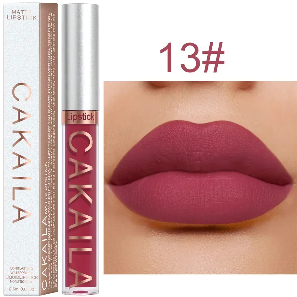 Batom líquido fosco de veludo, longa duração, sedoso e suave, não é fácil de desbotar, brilho labial, maquiagem sexy para mulheres, matiz labial
