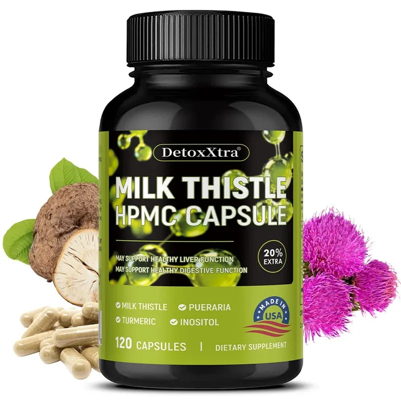 Milk Thistle Liver Cleanse Detox Health Supplement Supports Healthy Liver Function Men & Women Boosts Immunity Antioxidant