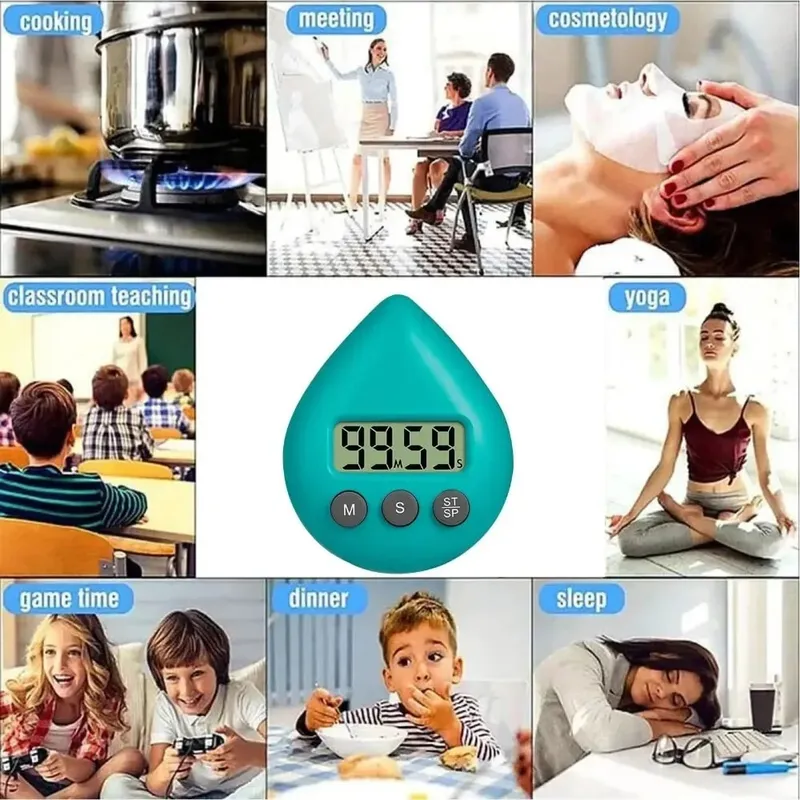 Waterproof Shower Clock Timer Splash Resistant Timer Magnetic Digital Timer Sports Visual Clock for Home Office School Kitchen