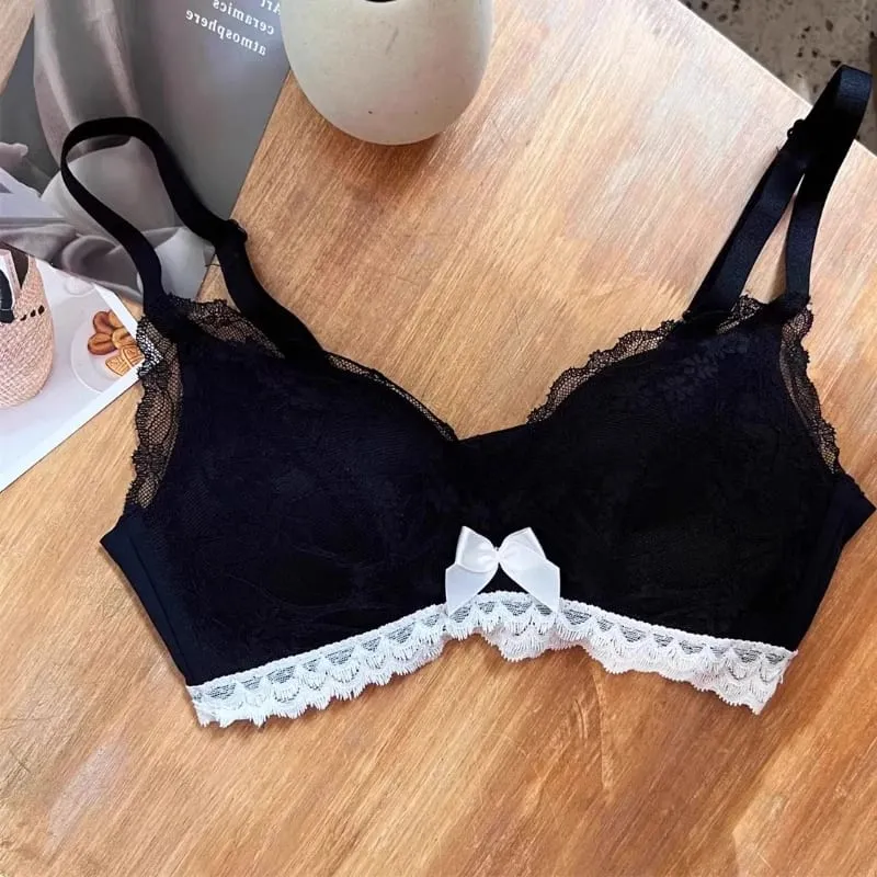 French Style Wireless Shaping Lingerie Set Push Up Lift Anti Sagging Lace Bra Elegant Comfort Soft Support Women Underwear Set