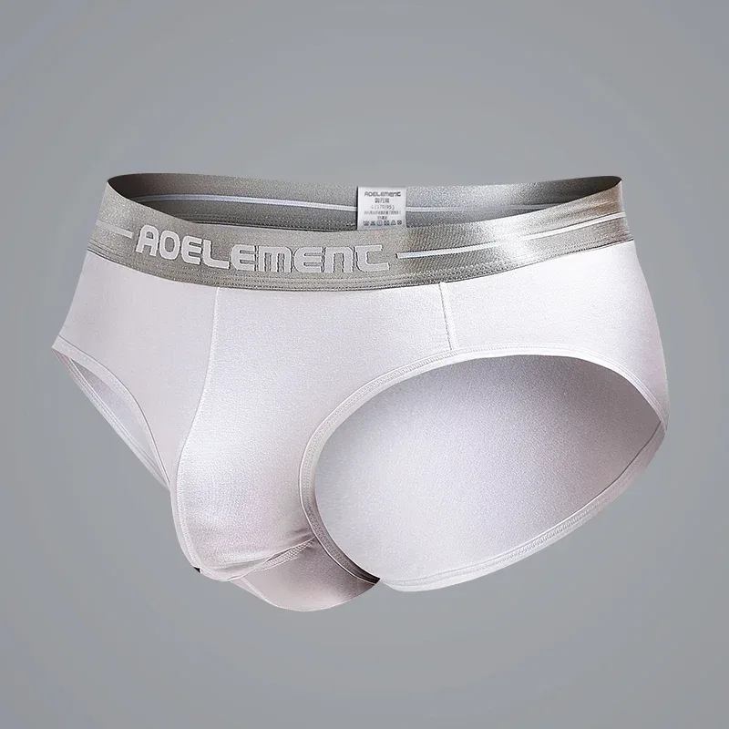 Modal cápsula elevación U convexo ropa interior para hombres bala separada hielo seda cápsula bolsa escritos
