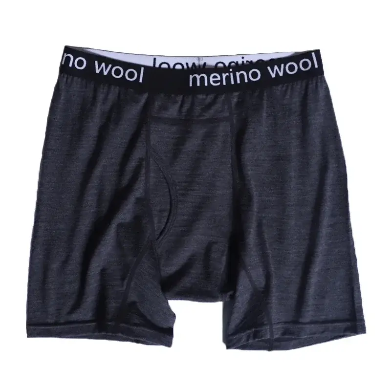 100% Merino Wool Mens Lightweight Boxer Brief Merino Wool Underwear Soft Moisture Wicking Breathable Sports Hiking Underpants