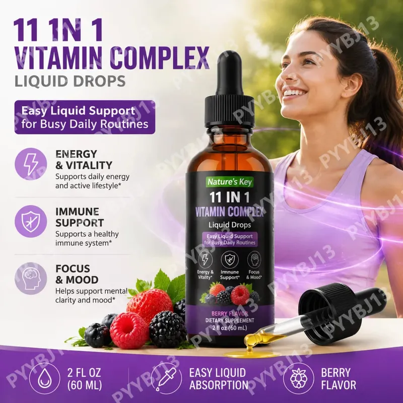 11-in-1-Vitamin-B-Komplex-Tropfen, 23000 mcg, Vitamin-B-Flüssigkeitsergänzung zum Einnehmen für Energie, tägliche Wellness-Unterstützung, 30 ml — image 1