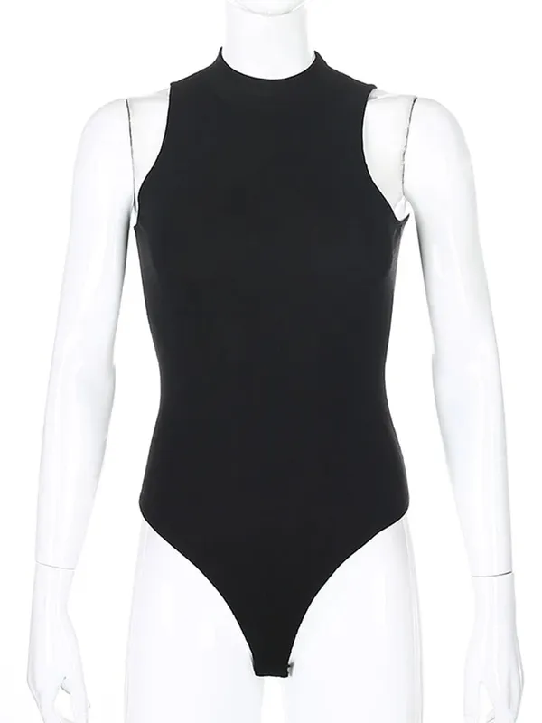 European and American style basic slim fit solid color jumpsuit with bottom layer sleeveless tight and sexy top