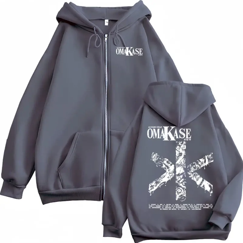 Alvaro Diaz Omakase Album 2026 Zipper Hoodies Men Women Hip Hop Pop Music Jacket Sweatshirts Bodywarmer Cozy Zip Up Hoodie Coats — image 3