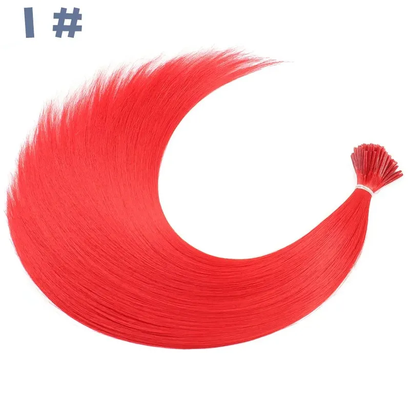 50 Strands/Pack Synthetic Colored I-Tip Stick Hair Extensions Straight Hair 16 Inch For Women High Temperature Fiber Hairpieces — image 9