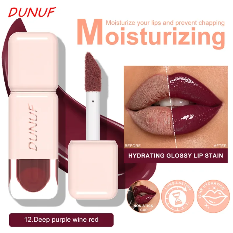 Glossy Lip Gloss Cermin Air Tint Bibir Tahan Lama Tidak Melekit Cawan Gincu Cecair Melembapkan Bogel Merah Coklat Bibir Makeup — image 6