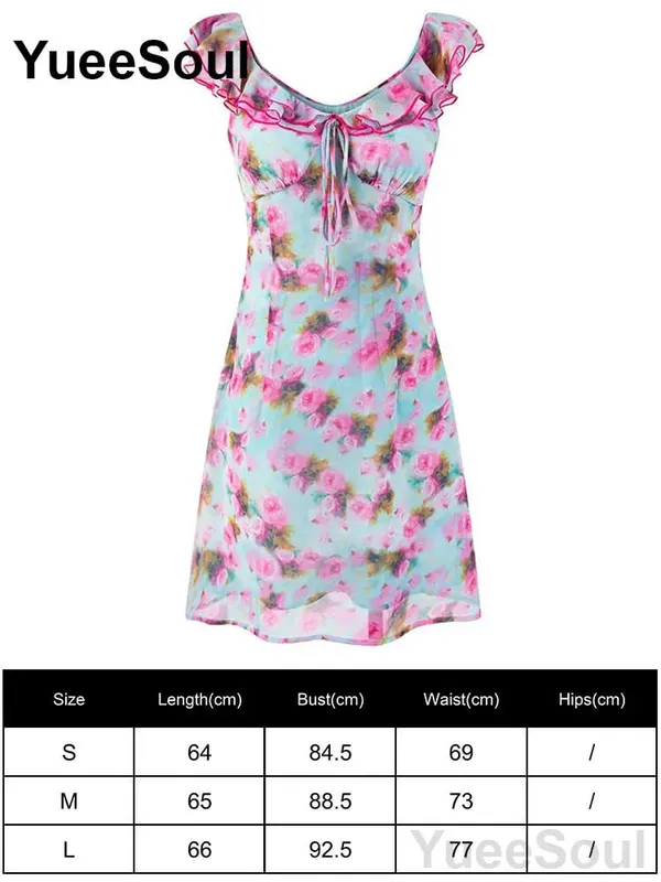Blue Printed Mini Dress 2026 Summer New Elegant Party Birthday Evening Dresses Y2K Sweet Cute High Street Casual Women Dress — image 19