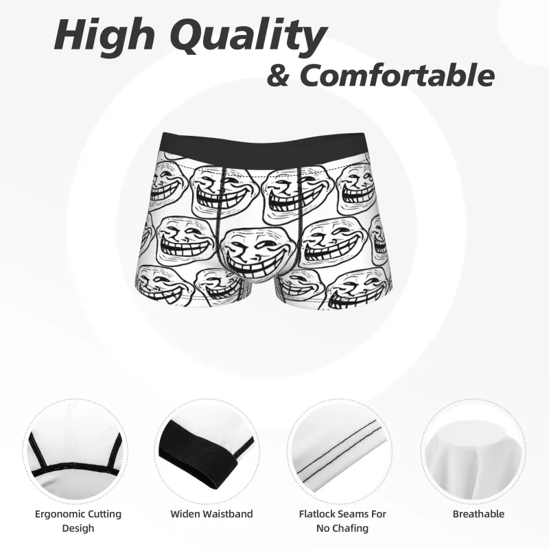 Rage Comic Trollfac Trunk Funny Anime Pouch Underwear Hot Sale Corak Boxer Brief Selesa Lelaki Seluar Dalam Plus Saiz — image 6
