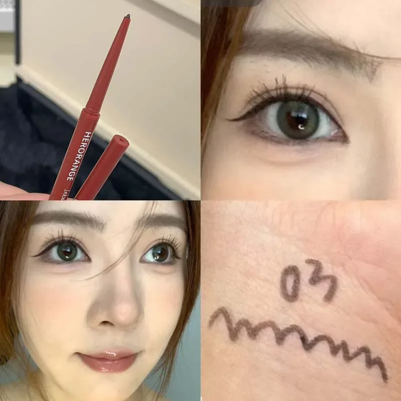 Herorange Glitter Eyeliner Pencil Ultra Fine Tip Smooth Color Enlarge Eyes Daily Light Makeup