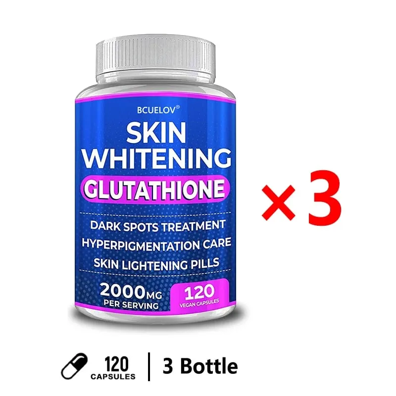 Turmeric Bearberry วิตามินกลูตาไธโอนสกินไวท์เทนนิ่งพิลล์ - 2000 มก. - ชดเชยอนุมูลอิสระและลดความเครียดจากปฏิกิริยาออกซิเดชั่น