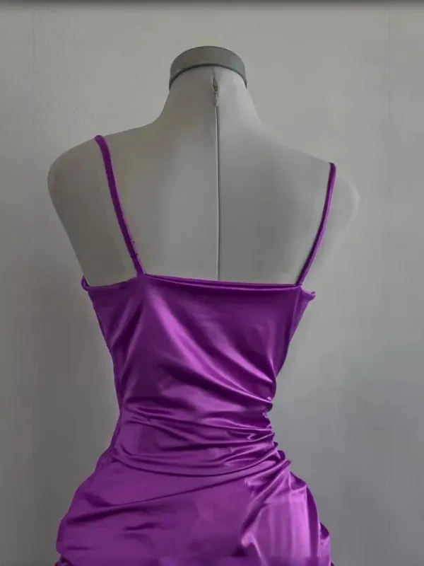 2026 New Style Strapless Ruffled Slit Sexy Form-Fitting A-line Dress