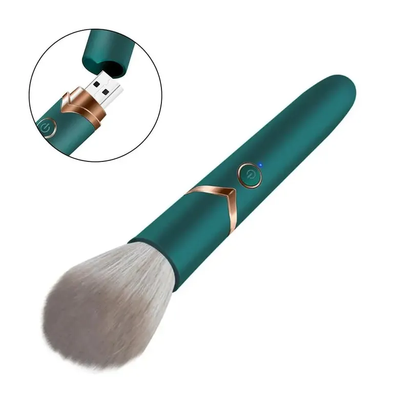 1 STK 2 i 1 elektrisk foundation børste Vibration Makeup Børste Multifunktion Blød Fluffy Bærbar Genopladelig Detail Makeup Værktøj
