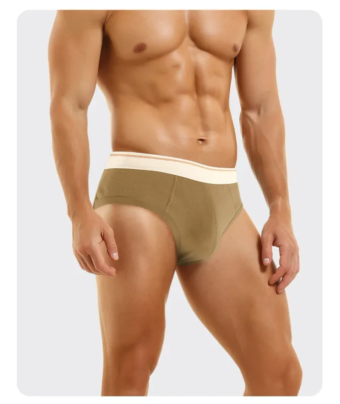 Men's pure cotton breathable and comfortable triangular underpants, mid-waist, skin-friendly and soft, teenagers' underpants