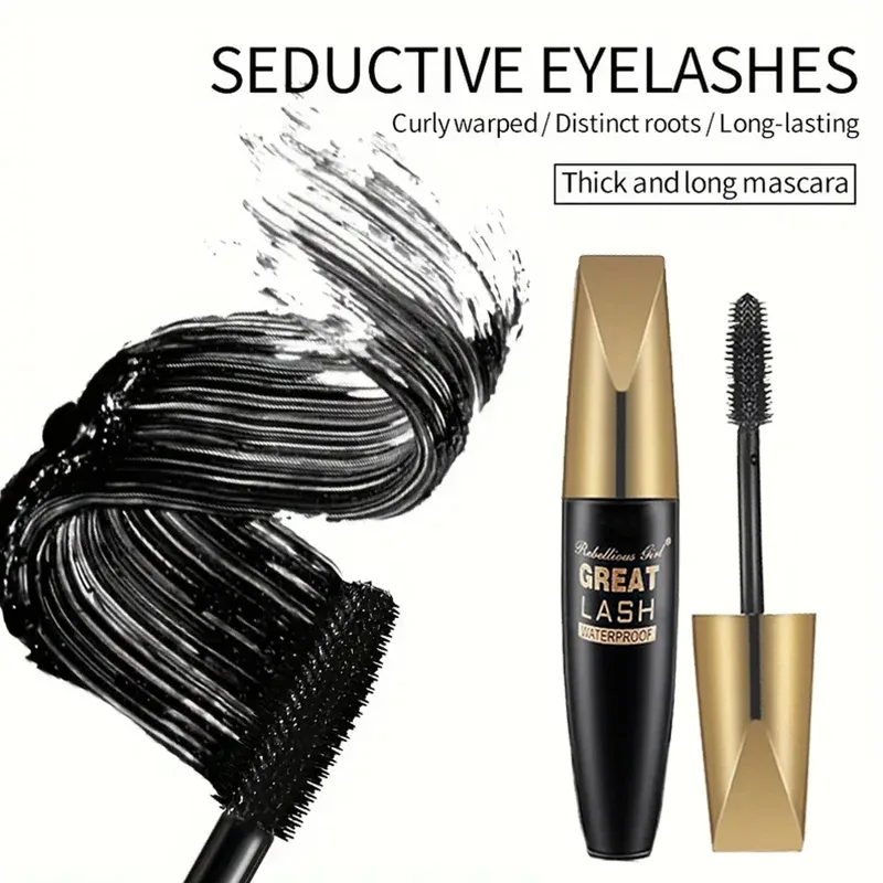 5D Black Waterproof Mascara Lengthens Eyelashes Extension Thick Silk Fiber Mascara Female Makeup Eye Cosmetics Tools for Gifts
