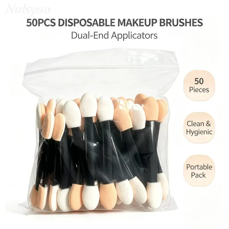 Applicator 50/100/200PCS Disposable Dual Sides Eye Shadow Sponge Applicators with Container Length Eyeshadow Brushes Makeup