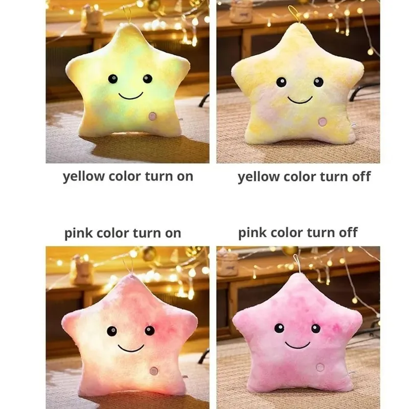 New LED Electronic Star Plush Toy Soft Star LED Star Doll Toy Home Decoration Baby Kid Toys Soft Star Pillow — image 3