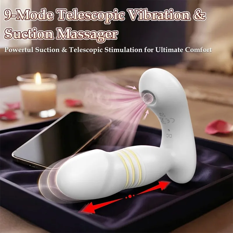 Thrusting Dildo Upgraded Sex Toy 9 Frequency Vibrating G Spot Clit Nipple Wearable Vibrator Adult Sex Toys for Female Couple — image 2