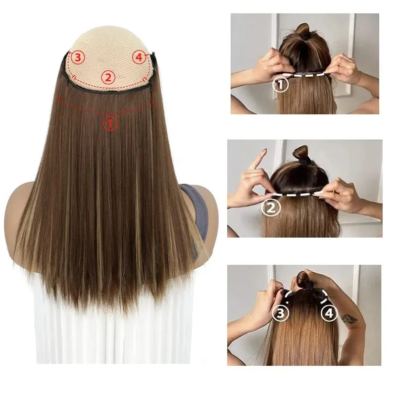 4pcs/Set Synthetic 14inch 11 Clips in Hair Extensions Straight Hairstyle Hairpieces Women Natural False Hair Extension Daily Use