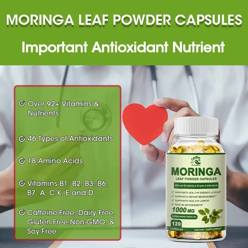 Ang Greensure Moringa Oil ay Nagsusulong ng Metabolismo Suporta sa Pagbawas ng Timbang Pag-aayos ng mga Napinsalang Cells Pinapaginhawa ang Pamamaga ng Cardiovascular Health