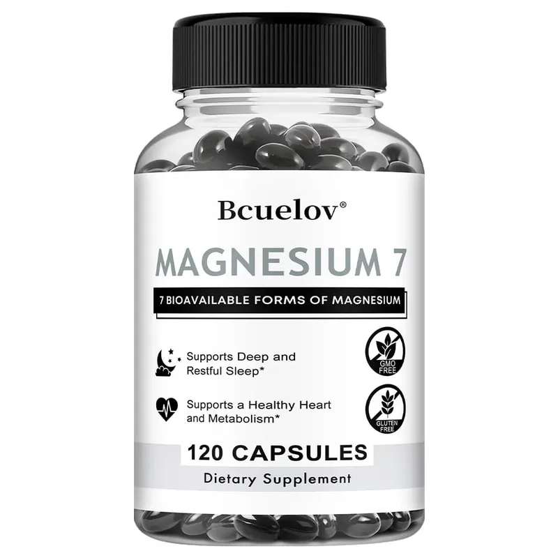 Magnesium 7 Supplement Natural Magnesium Capsules for Heart Sleep and Metabolism Support with Vitamin B6 Vegan Non-GMO — image 8