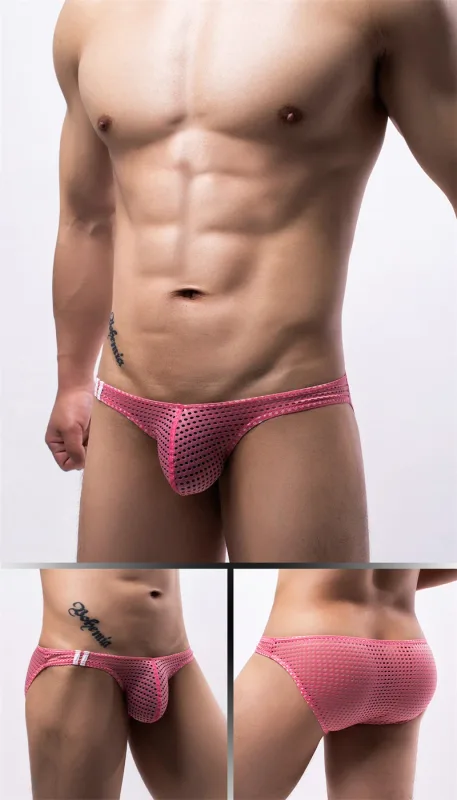 Mannen Slips Zomer Ademende Gaten Ondergoed U Bolle Dunne Lage Taille Heren Ondergoed Slips Slip Onderbroek Calzoncillos