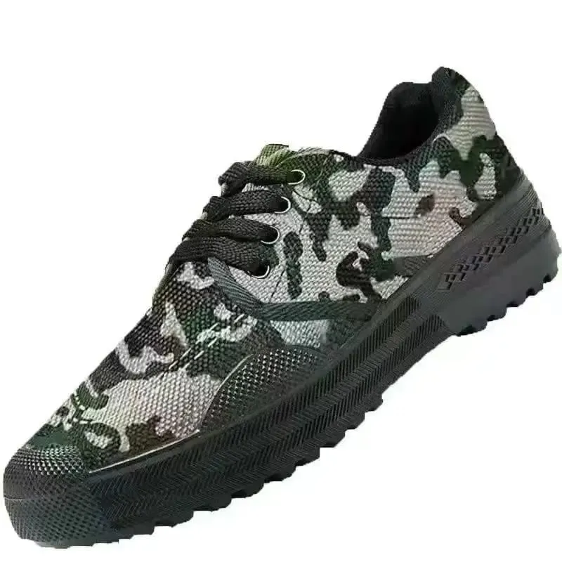 Men's Retro Canvas Shoes Vintage Military Style Sneakers Breathable Work Boots Non slip Casual Walking Footwear Outdoor Hiking — image 9
