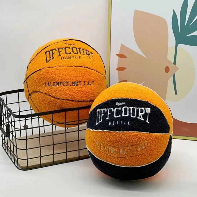 New Soft Offcourt Basketball Pillow Pillow Cushions Basketball Shaped Pillow Fuzzy Pillow Bedroom