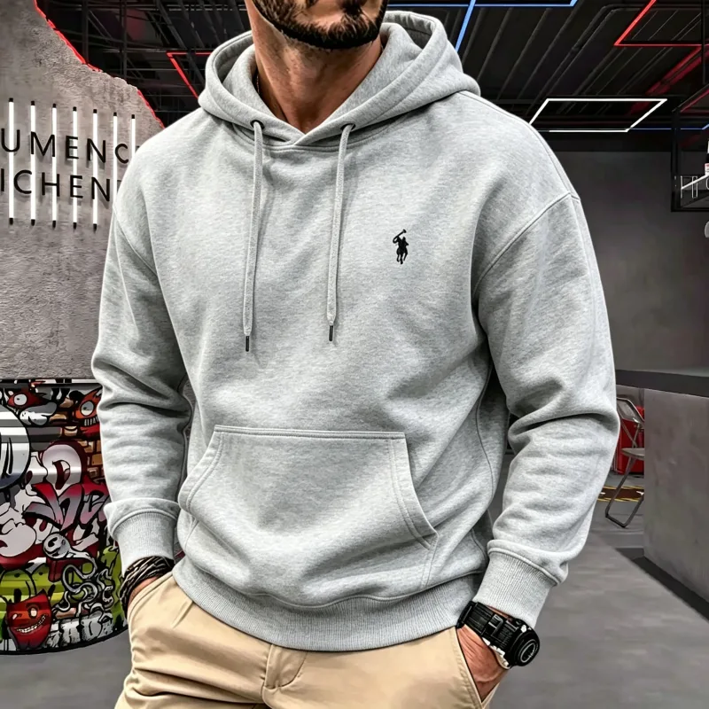 High-end masculino com capuz de manga comprida 2026 outono-inverno luxuoso elegante cavalo bordado golfe topo casual moletom com capuz roupas masculinas — image 6