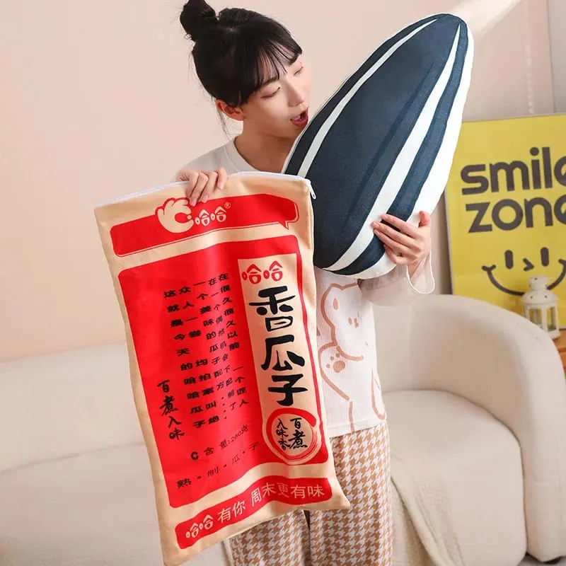 New Giant Size Simulation Chinese Bag Of Melon Seed Plush Toys Soft Soothing Pillow Mattress For Kids Family Funny Toys For Kids
