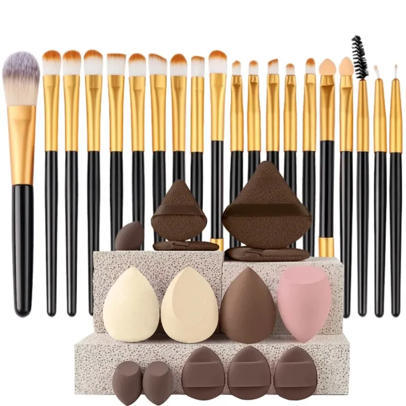 20pcs Makeup Brush Set Soft Fluffy Cosmetic Foundation Powder Eyeshadow Kabuki Blending Make Up Brush Beauty Tool Makeup Sponge — image 30