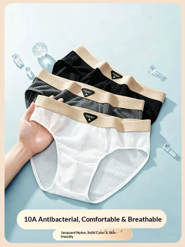 1Pcs Briefs Men Underwear Sexy Lingerie Male Panties Nylon Solid Underpants Breathable Cueca Causal Calcinha Wholesale Lots