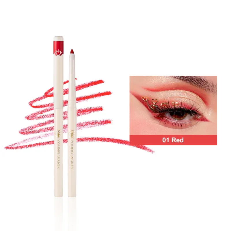 Silky Long Lasting Eye Liner Pencil Blade Tip Natural Matte Wine Red Eyeliner Easy To Color and Waterproof Eye Make Up Cosmetics