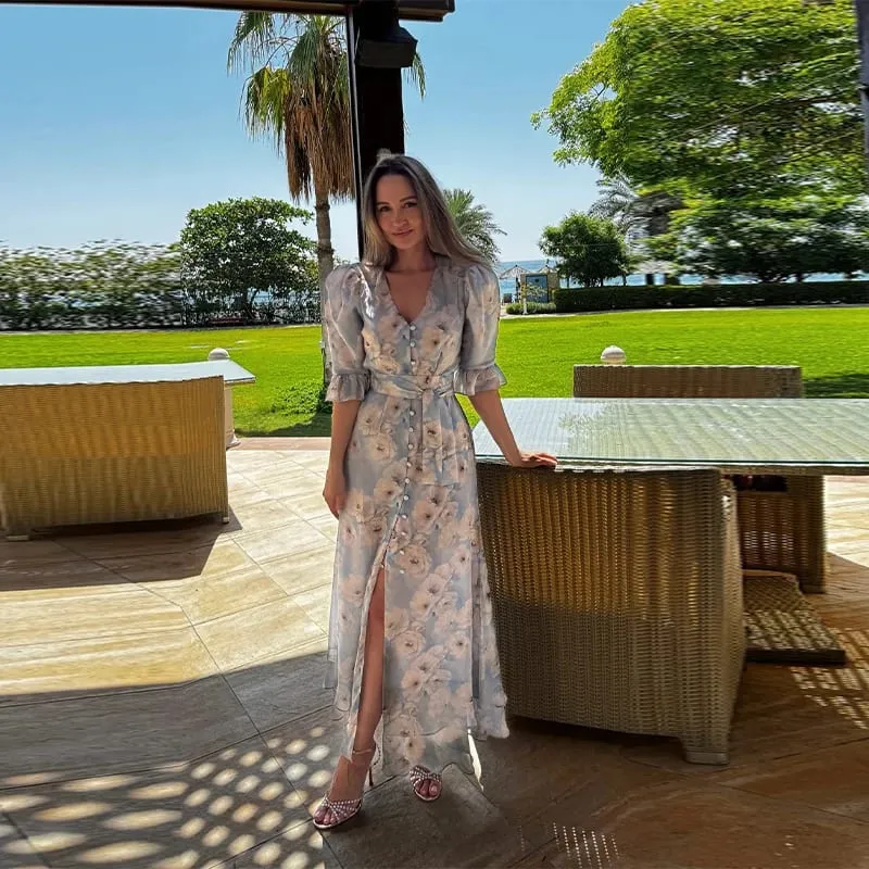 Lace Spaghetti Strap Puffy Dresses Women's Slim Sleeveless Backless Floor-length Dress 2026 New Ladies Summer Vacation Outfit — image 8