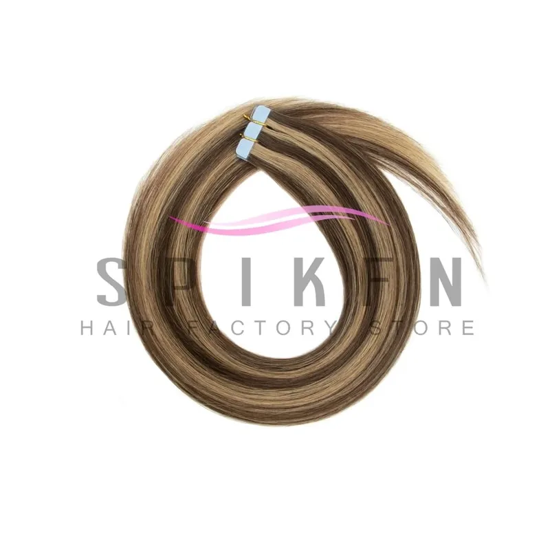 Mini Tape In Human Hair Extensions 12"-20" Machine Remy Skin Weft Adhesive Tape Hair Natural Black Tape Hair 10pcs/pack