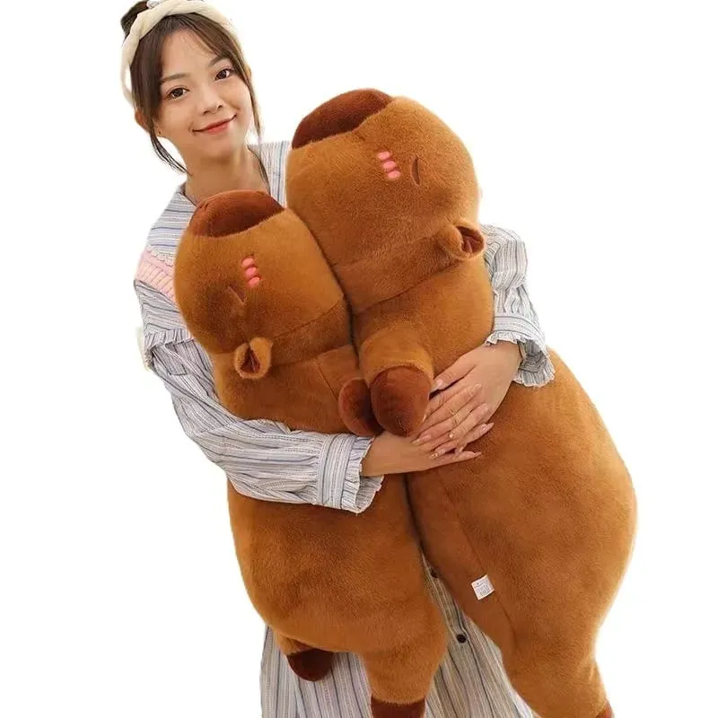 Oreiller en peluche Capybara Kawaii, corps Long, poupée animale douce, coussin câlin mignon pour canapé-lit, sieste, décoration de la maison — image 4
