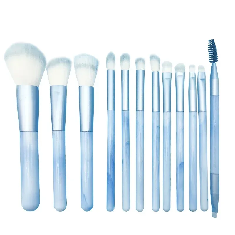 12ks profesionální sada štětců na make-up Prémiové syntetické podkladové korektorové pudrové štětce na tvářenku na oční stíny Hygienické kosmetické nástroje