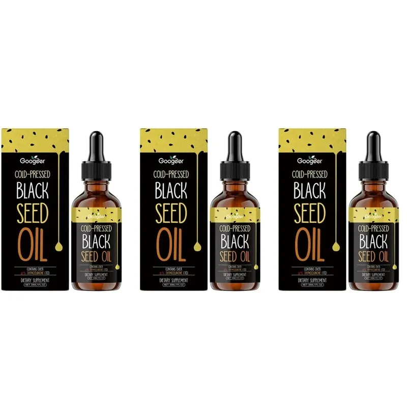Googeer 30ML Cold-Pressed Black Seed Oil Nigella Sativa High Thymoquinone Content over 2% Antioxidant Health Support Supplement