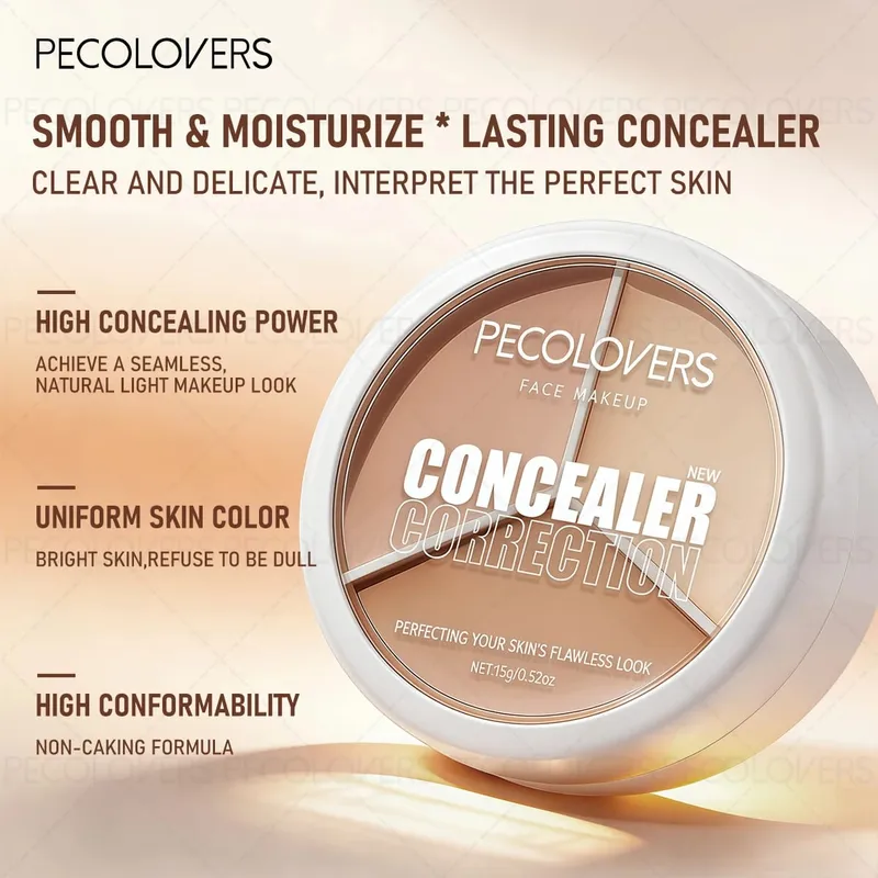 6PCS/SET All-in-One Face Base Kit Pore Minimizing Primer Stick 3‑Color Concealer Palette With Brush Oil‑Free Foundation — image 3