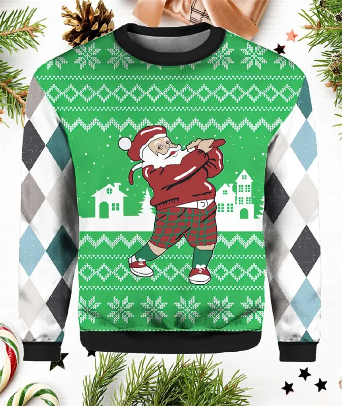 Funny Santa Claus Graphic Ugly Christmas Sweater 2026 Men Fashion Autumn Winter 3D Printed Sweatshirt Casual Oversized Pullovers — image 1