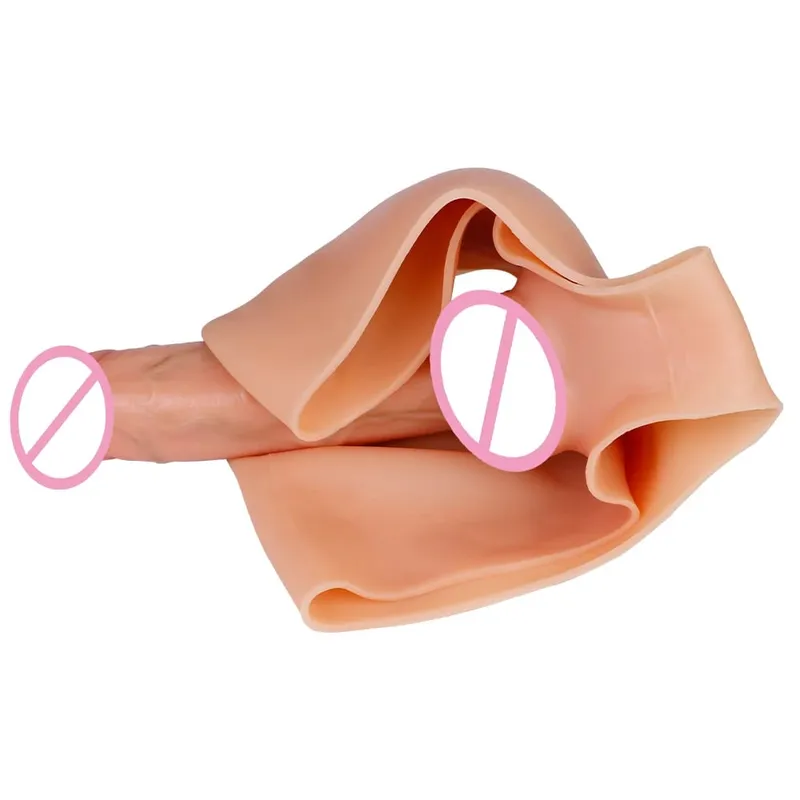 Silicone Strapon Lifelike Dildo Παντελόνι Φορητό συμπαγές μεγάλο πέος σεξ παιχνίδια για γυναίκες Λεσβίες Σεξ Ζευγάρι