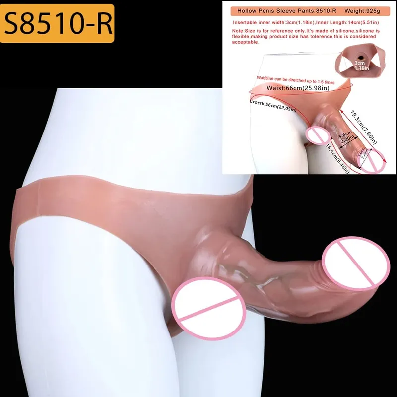 Strap-On Lifelike κάλυμμα πέους насадка на член Large Hollow DildoPants Intimate ενήλικα σεξ παιχνίδι για σεξ ζευγάρια