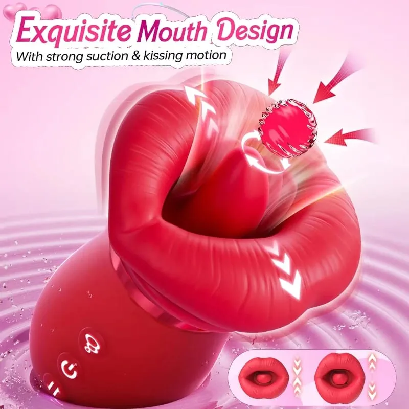 Rose Mouth-Shaped Licker Vibrator Clitoral Nipple Auto Tongue Licking Sucker Stimulator G Spot Clit Masturbate Sex Toy for Women — image 6
