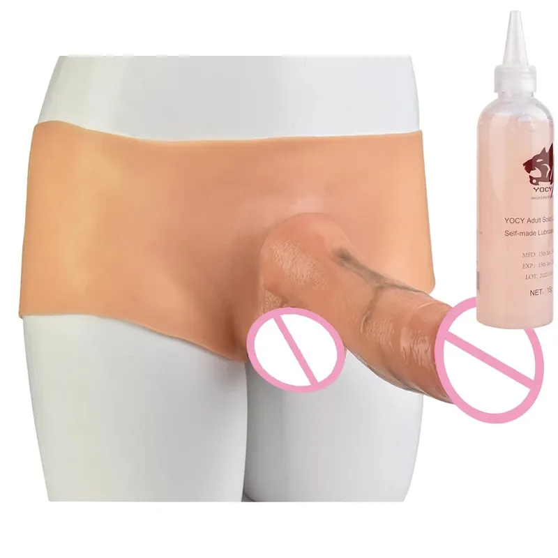 Silicone Strapon Lifelike Dildo Παντελόνι Φορητό συμπαγές μεγάλο πέος σεξ παιχνίδια για γυναίκες Λεσβίες Σεξ Ζευγάρι